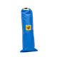 A rolled-up blue inflatable water bag with a yellow logo and black cap, from Jacks Plastic Welding's Tent Stow, designed for dry storage.