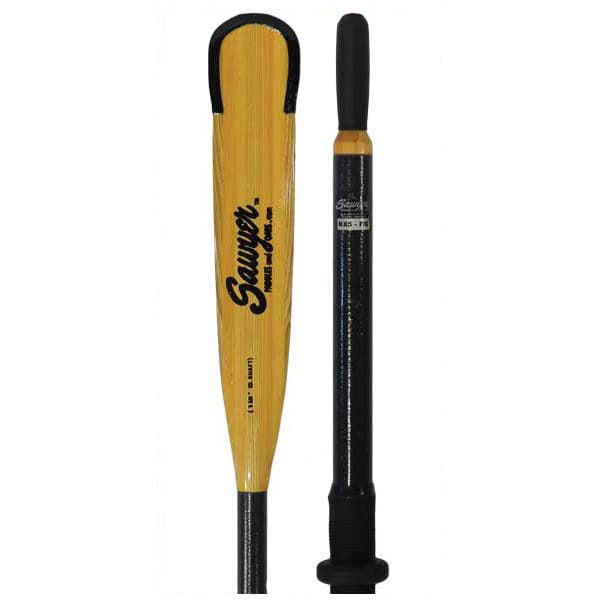 Featuring the MX-S Heavy Duty Raft Oar Shafts blade, oar manufactured by Sawyer shown here from one angle.