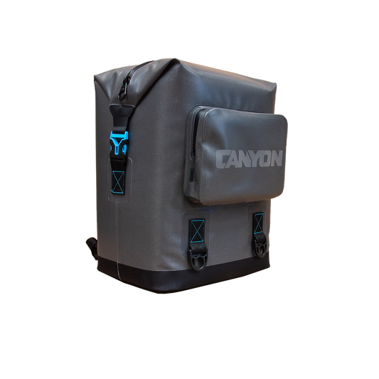 Featuring the Nomad Go Soft Cooler Backpack backpack cooler, cooler, soft cooler manufactured by Canyon shown here from one angle.