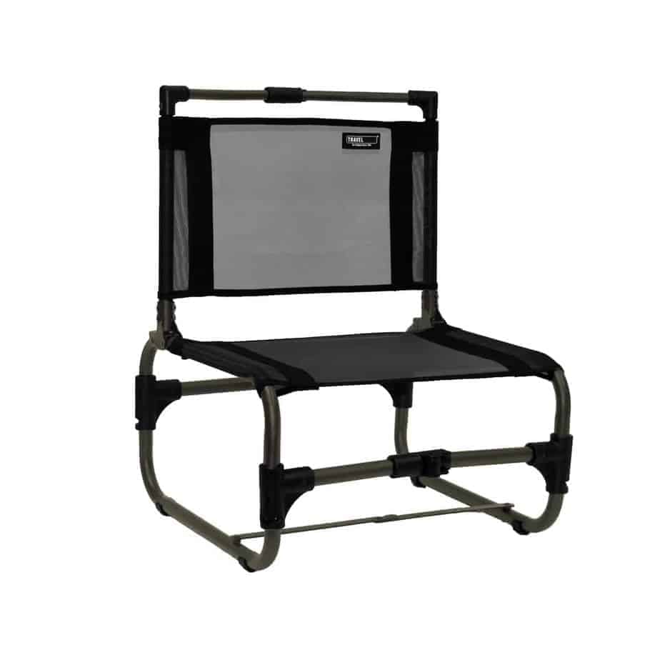 Featuring the Larry Chair camp chair, sup accessory manufactured by Travel Chair shown here from one angle.