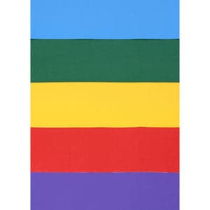 Five horizontal stripes in blue, green, yellow, red, and purple adorn the surface like a vibrant PVC boat, their colors seamlessly blended as if crafted using Jacks Plastic Welding's premium PVC Material.