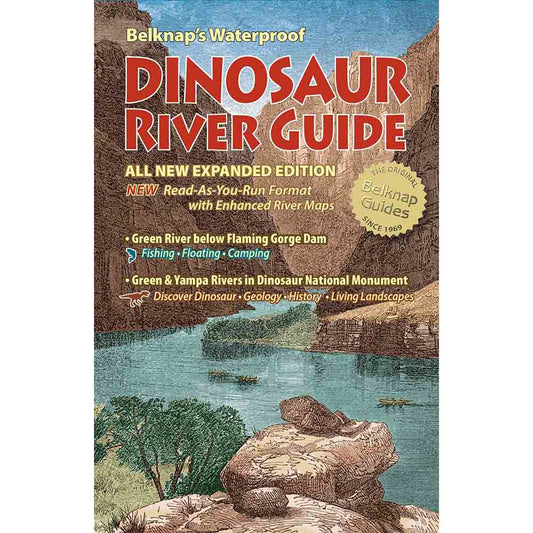 Featuring the Dinosaur River Guide guide book manufactured by Westwater Books shown here from one angle.