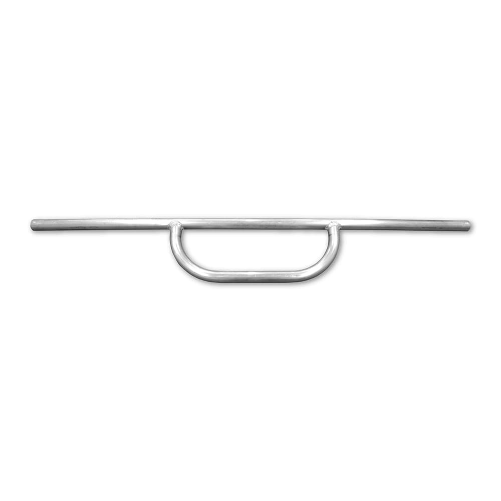 The Foot Bar from Down River Equipment is a silver metal bar with a U-shaped handle in the center, ideal for adventurers seeking quality gear.