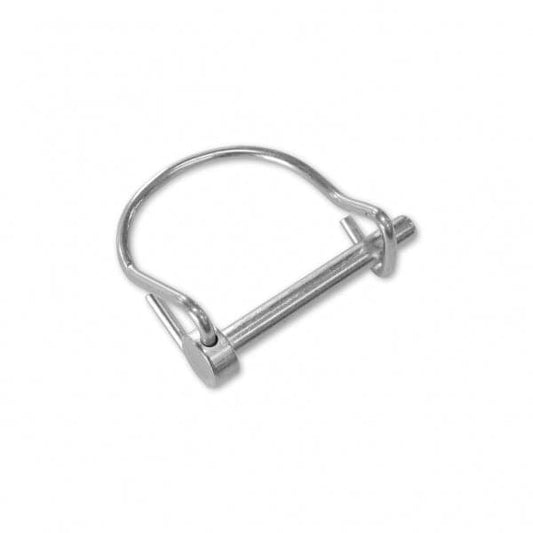The Down River Equipment LD Snap Pin features a looped handle and straight pin, offering enhanced corrosion resistance for durability.
