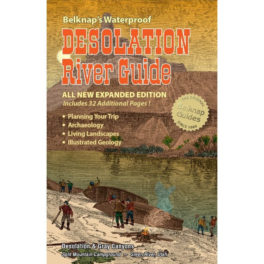 Featuring the Desolation River Guide guide book manufactured by Westwater Books shown here from one angle.