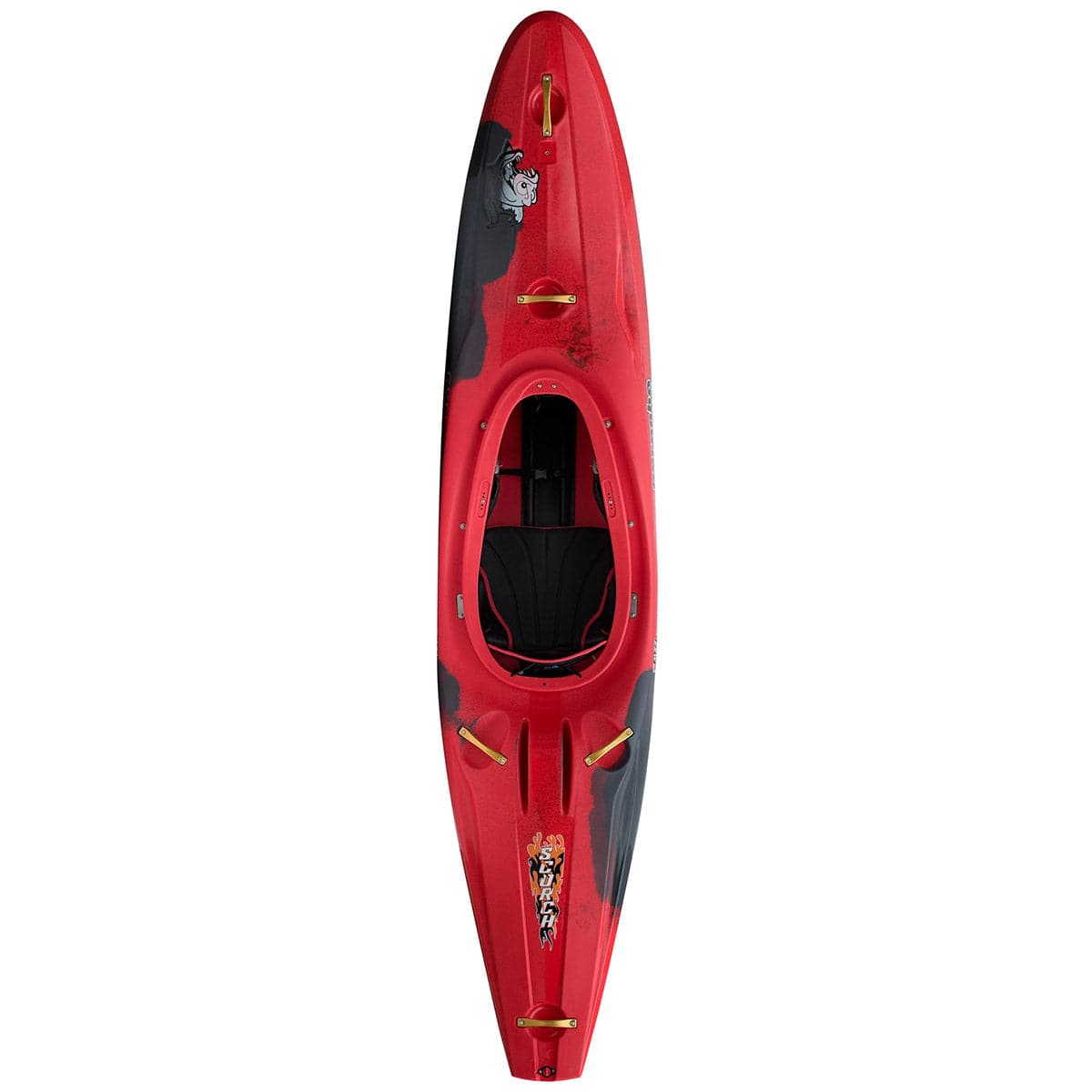 Featuring the Scorch X creek boat, river runner kayak manufactured by Pyranha shown here from a second angle.