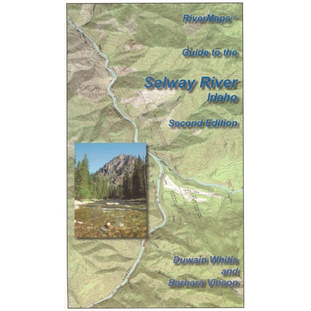 Featuring the Selway River Guide guide book manufactured by Rivermaps shown here from one angle.