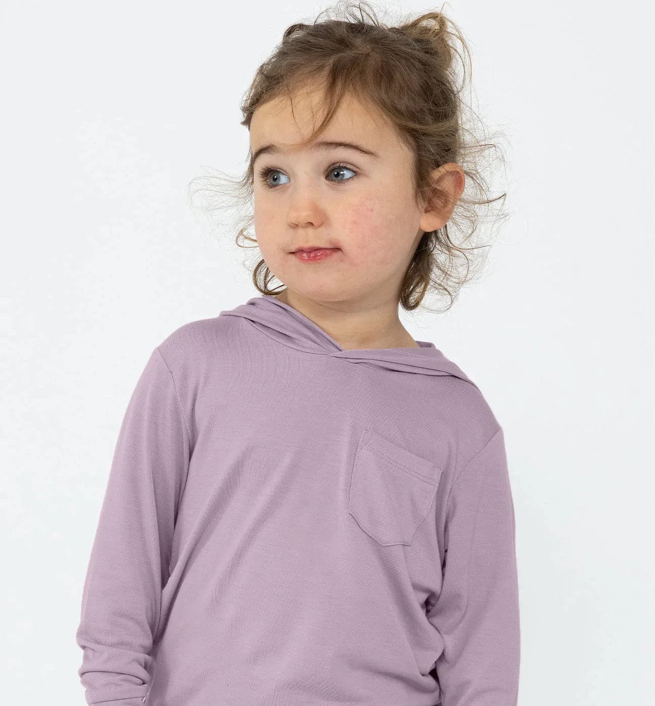 Featuring the Toddler Bamboo Shade Hoody kid's and babies, kid's thermal layering manufactured by Free Fly shown here from a fourth angle.