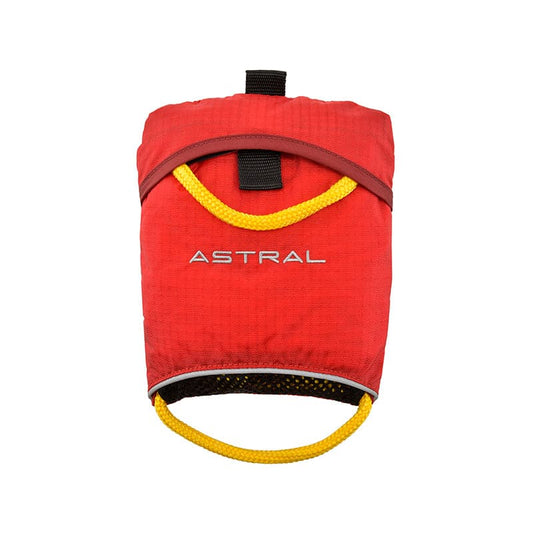 Featuring the Dyneema Throw Rope leash, throw bag manufactured by Astral shown here from one angle.